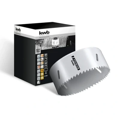 Image of kwb HSS bi metal hole saw Ø 102 mm, 8% cobalt alloy with progressive vario toothing and high precision for versatile use