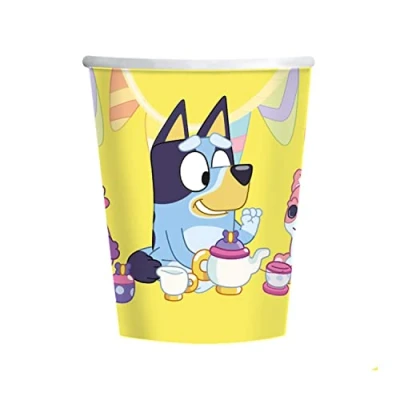 Image of amscan 9915381 Pack of 8 Bluey Paper Cups (237ml)