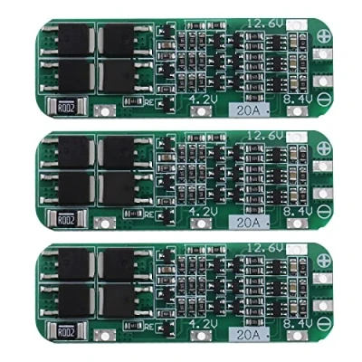 Image of YINETTECH 3pcs 3S 20A 12.6V 18650 Lithium Battery Protection Board BMS Li ion Charger Module Anti Overcharge/Over Discharge/Over Current/Short Circuit