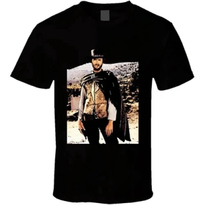 Image of LANGBIRUI Glorious Return The Man with No Name Cowboy Western Movies Clint Eastwood T Shirt Black 3XL