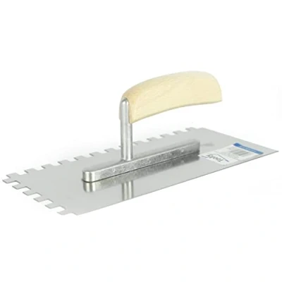 Image of Toolty Stainless Steel Square Notched Trowel, Tiling Plastering Trowel 270mm, 10x10mm for Adhesive mortars Wooden Handle, Tile, Tiling, Adhesive, DIY TLTY 5110