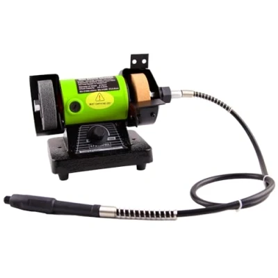 Image of DIY 3 Inch 150W Mini Bench Multi Grinder 75 mm Electric Polisher with Flexible Drive Shaft Grinding for Grinding, Polishing and Sharpening