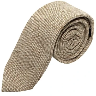 Image of King &amp; Priory Highland Weave Stonewashed Light Brown Tie