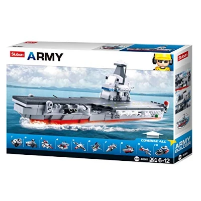 Image of Sluban M38 B0662, Army 10 in 1 Aircraft Carrier (Gift Box Packing) 361pcs, Multicolored