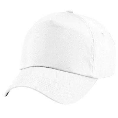 Image of Beechfield Plain Unisex Junior Original 5 Panel Baseball Cap (One Size) (White)
