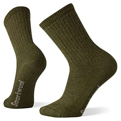 Image of Smartwool Unisex Hike Classic Edition Full Cushion Solid Crew Socks, MILITARY OLIVE, M EU
