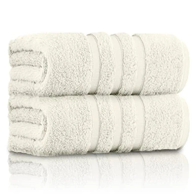 Image of GC GAVENO CAVAILIA Bath Sheets Towels 550 GSM Extra Large Towle Set Washable &amp; Water Absorbent Bathroom Egyptian Cotton Sheet, Cream