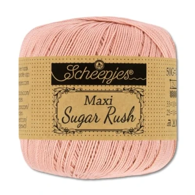 Image of Frida&#039;s Wollhaus Scheepjes 50 g Maxi Sugar Rush Crochet Yarn Fillet Cotton 87 Colours (408 Old Pink)