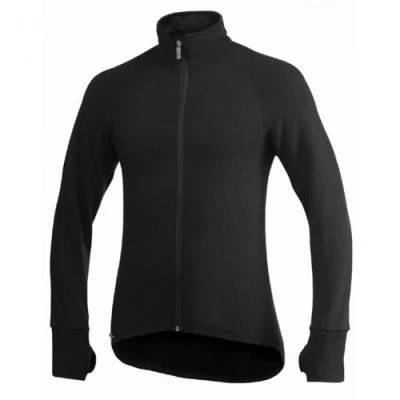Image of Woolpower Full Zip Jacket 600 Medium BlackMediumBlack Kids&#039;