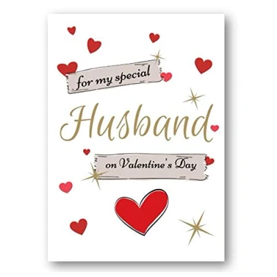 Image of Second Ave Husband Valentine Card For Him Cute Romantic Heart Design 5