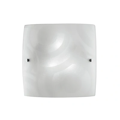 Image of MIRO 2 Light Patterned Glass Flush Ceiling White 30x30cm