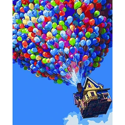 Image of Komking Paint by Numbers for Adults, DIY Acrylic Painting Kits Art Crafts Gift, Colorful Balloon 16x20inch Frameless