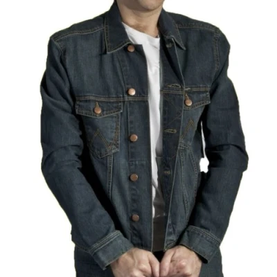 Image of Wrangler Men&#039;s Classic Denim Jacket, Blue (DARK STONE), 3XL