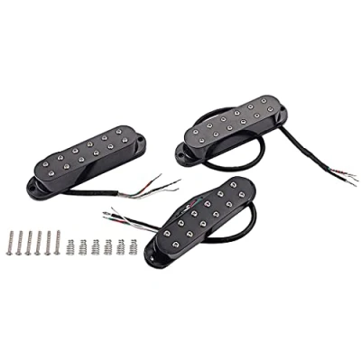 Image of Alnicov 3PCS Guitar Mini humbucker Pickups,Neck Middle Bridge SSS Pickups Set for Strat ST Style Accessory(Black)