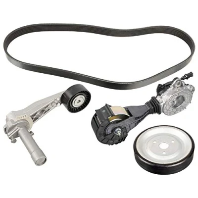 Image of 11517619020, 11517619020S1 V ribbed belt set FEBI BILSTEIN 107428 with pulley MINI: Hatchback, Convertible, Clubman