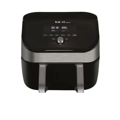 Image of Instant VersaZone Air Fryer comes with XXL Single and Double Frying ClearCook Drawers complete 8 Smart Programmes Fry, Bake, Roast, Grill, Dehydrate, Reheat Stainless Steel, 8.5L