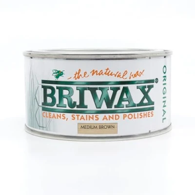 Image of Briwax Original Medium Brown 200g New Size for Smaller Jobs The Natural Wax Cleans, Stains and Polishes