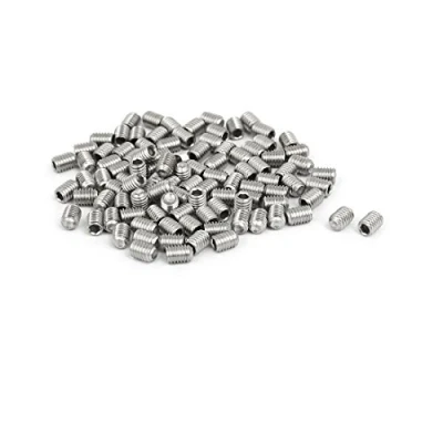 Image of sourcingmap M3x4mm 316 Stainless Steel Hex Socket Cup Point Grub Set Screws 100pcs