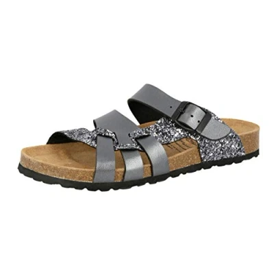 Image of Lico Women&#039;s Bioline Gleam Mules, Black Grey, 5 UK