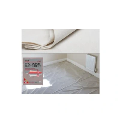 Image of ProDec Advance 12ft x 9ft Water Resistant Protector Cotton Dust Sheet Drop Cloth For Painting Decorating Covering Floors &amp; Furniture, Absorbs Spills, No Soak Through, DIY Professional, Reusable