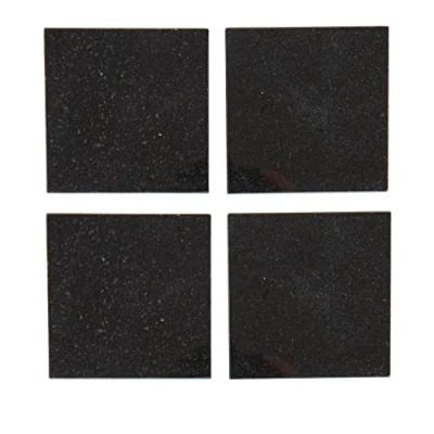 Image of KitchenCraft Creative Tops Coasters Set of 4, Pure Granite for Drinks and Dinking with Cork Back Mats, 10cm (4&quot;), Black
