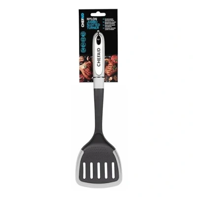 Image of Chef Aid Nylon Jumbo Slotted Turner, Essential Kitchen Utensil, Includes Grating Surface, Non Slip Grip Handle, Stick Safe, BPA Free