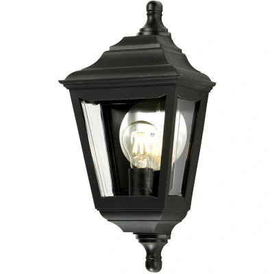 Image of Kerry 1 Light Outdoor Coastal Flush Mount Wall Lantern Black IP44, E27