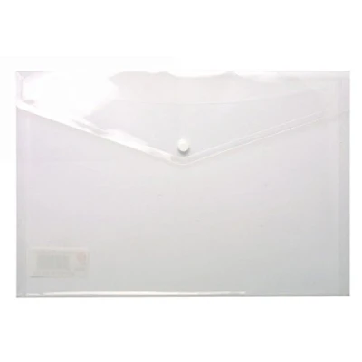 Image of A4 Clear Stud Wallet Folder Plastic Document Holder File Popper Wallets (Pack of 5)
