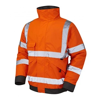 Image of Leo Workwear Chivenor PU Coated Polyester Warm Quilt Lining Bomber Jacket, 4X Large, Hi Vis Orange