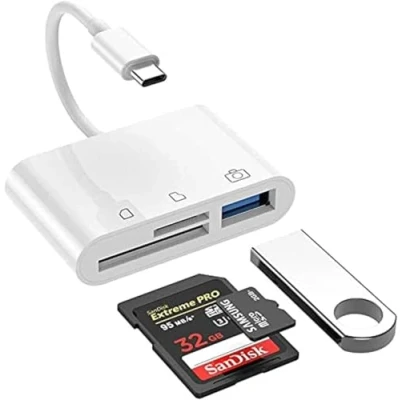 Image of Tec Digi USB C to SD/Micro SD Card Reader, 3 in 1 Type Camera Connection Kit Adapter,SD TF Reader Adapter for New iPad Pro, MacBook Pro/Air, ChromeBook,Samsung and More