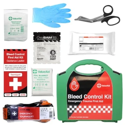 Image of Value Aid Bleed Control Kit Enhanced with Tourniquet Hard Case