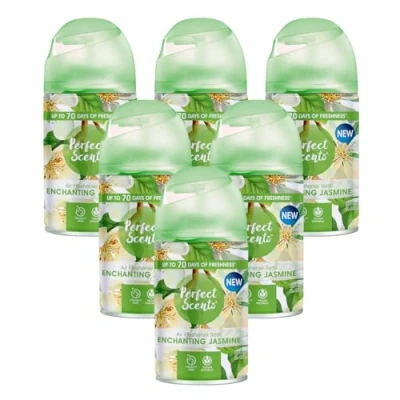 Image of 6x Perfect Scents Automatic Air Freshener Refill Spray Enchanting Jasmine (6x250ml)