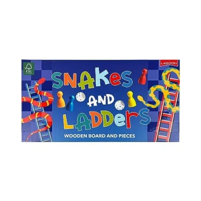 Image of Lagoon Snakes and Ladders Wooden Board Game