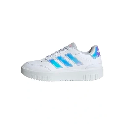 Image of adidas Women&#039;s COURTBLOCK Shoes, FTWR White/FTWR White/Clear Pink, 5 UK