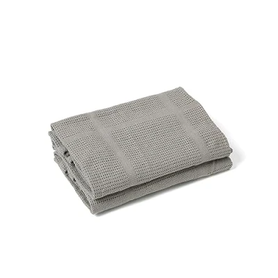 Image of Clair de Lune Baby Cellular Blanket TWIN PACK Made with 100% Cotton Suitable from Birth Breathable Newborn Wrap/Swaddle Essentials for Travel/Pram/Moses Basket 70 x 90 cm (Grey)
