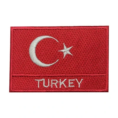 Image of Turkey National Country Flag Patch Iron On Sew Embroidery Badge