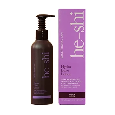 Image of He Shi Tanning Lotion Natural Bronze Self Tan Hydrating for Face &amp; Body Quick Dry Formula No Fake Smell Vegan Cruelty Free (175ml)