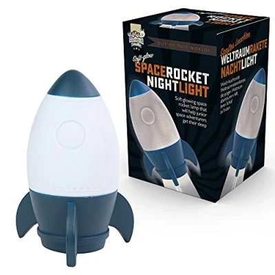 Image of Funtime Gifts Rocket Night Lamp,Blue/White,10630