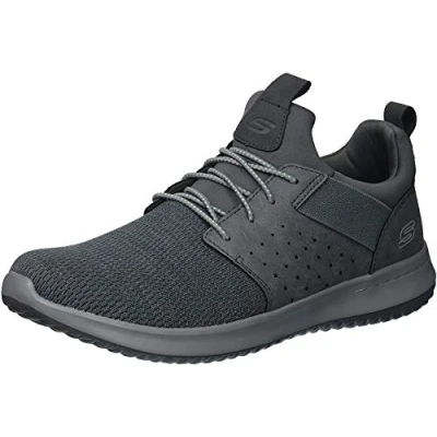 Image of Skechers Men&#039;s Delson Camben Trainers, Gray Mesh W Synthetic, 10 UK