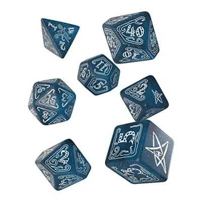Image of Q WORKSHOP Call of Cthulhu Abyssal &amp; white Dice Set