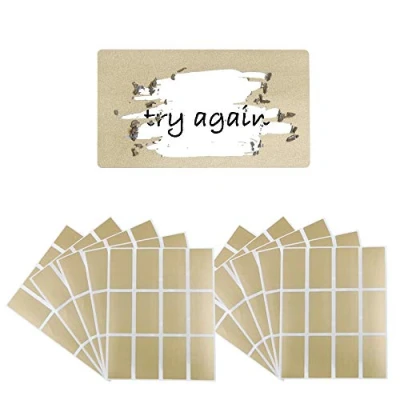 Image of VINFUTUR 120pcs Scratch Off Stickers Labels Self Adhesive Peel and Stick DIY Rectangle for Scrapbook Postcard Surprise Gift Notes Games 23mm x 42mm (Gold)