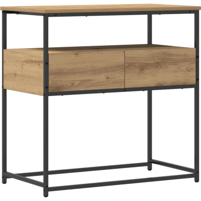 Image of vidaXL Console Table Artisan Oak 75x40x75 cm Engineered Wood and Steel