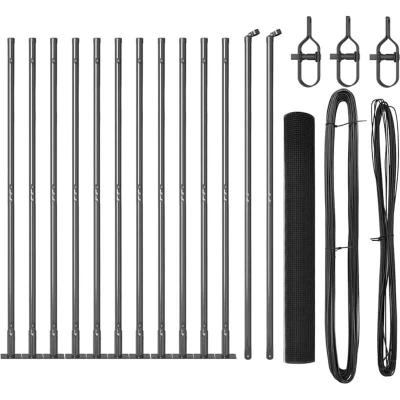 Image of vidaXL Fence Post Set of 2 Grey Metal and PVC 25 x 1 m Durable