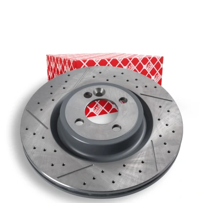 Image of 34116784371, 34116855782 Brake disc FEBI BILSTEIN 170109 Front Axle 316mm 22mm 4 Hole 100mm perforated/vented Coated MINI: Coupe, Hatchback, Clubman