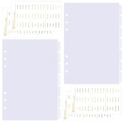Image of DY.2ten Clear Binder Dividers for 6 Holes Ring Binder, 1/7 Cut Tabs, A5 Size, Sturdy Plastic with 7 Tabs School Office Home, 2 Sets, 14 Dividers, Tab Stickers.