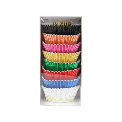 Image of PME BC950 Assorted Metallic Foil Baking/Cupcake Cases, Set of 8, Pack 100