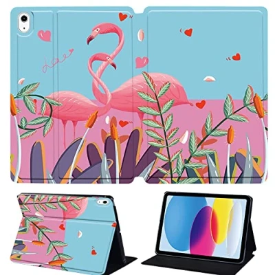 Image of Flamingo Printed Tablet Case for iPad 10th Generation 2022 10.9 Inch, Slim Hard Back Gen Cover Protective Smart Stand 10 10.9&quot; (flamingo023)