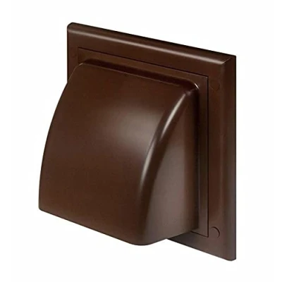 Image of Prostko Brown Duct Cowl 125mm with Gravity Flap/Ventilation Cover/Air Vent Grille.