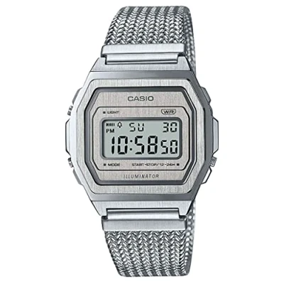 Image of Casio Premium Unisex Digital watch silvercoloured, Size: One Size, Silver coloured