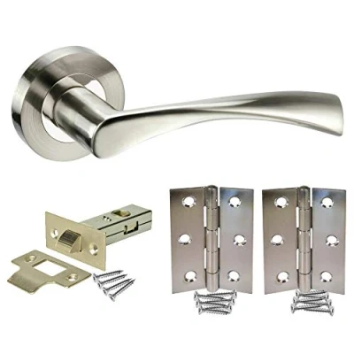 Image of New Door Pack 5 Sets of Handles, Latches &amp; Hinges H22 HL from Handle King